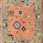 Orange Indian Handmade Oushak Rug