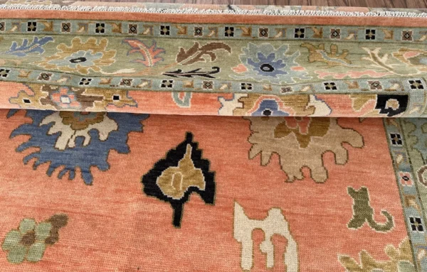 Orange Indian Handmade Oushak Rug