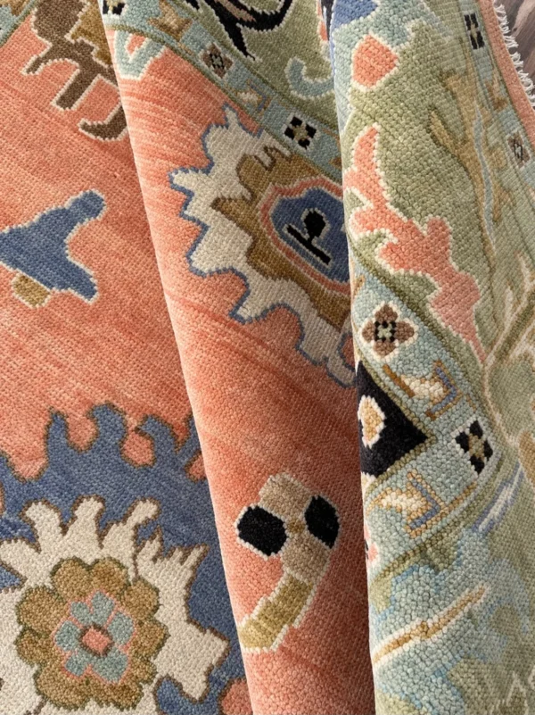 Orange Indian Handmade Oushak Rug