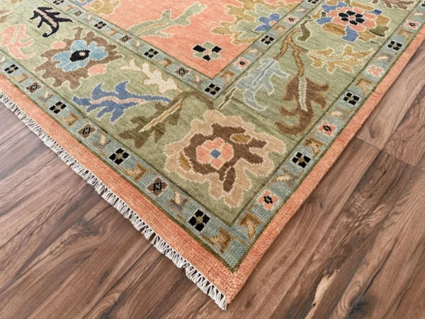 Orange Indian Handmade Oushak Rug
