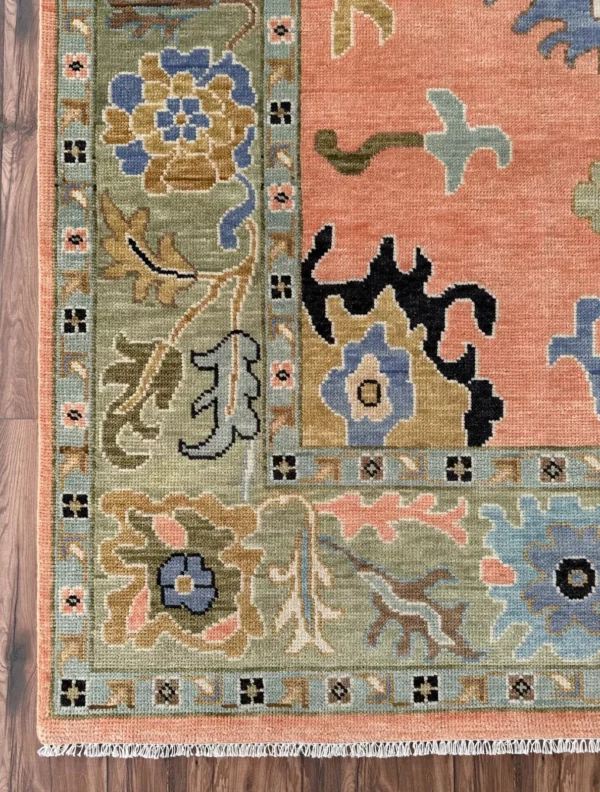 Orange Indian Handmade Oushak Rug