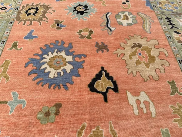 Orange Indian Handmade Oushak Rug